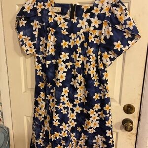 NEW:ROYAL HAWAIIAN BLUE FLORAL DRESS 4XL. Made in Hawaii 56”C42”L